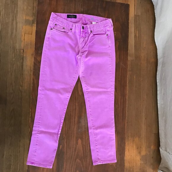 J Crew Toothpick Ankle Jeans SIze 28 Raspberry Color - Picture 1 of 3
